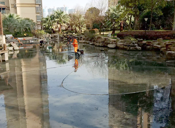 凤台景观池淤泥清理